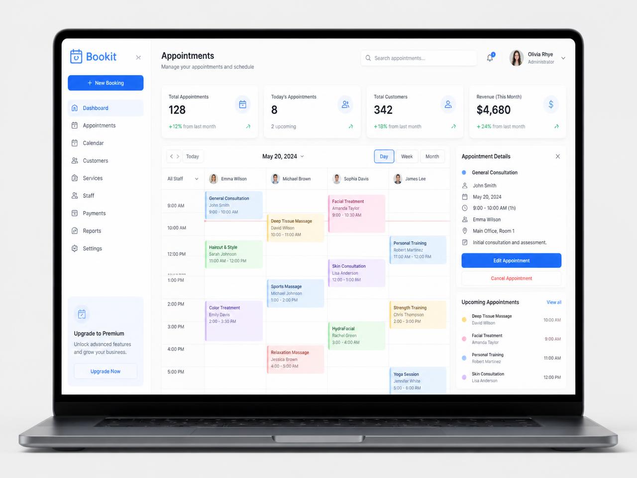 Mockup de website para Negócio com agendamentos
