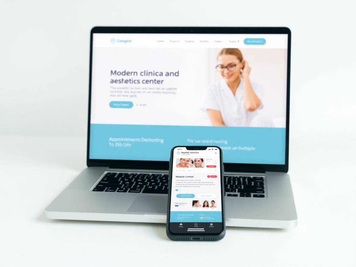 Mockup de website para Clínica ou centro de estética