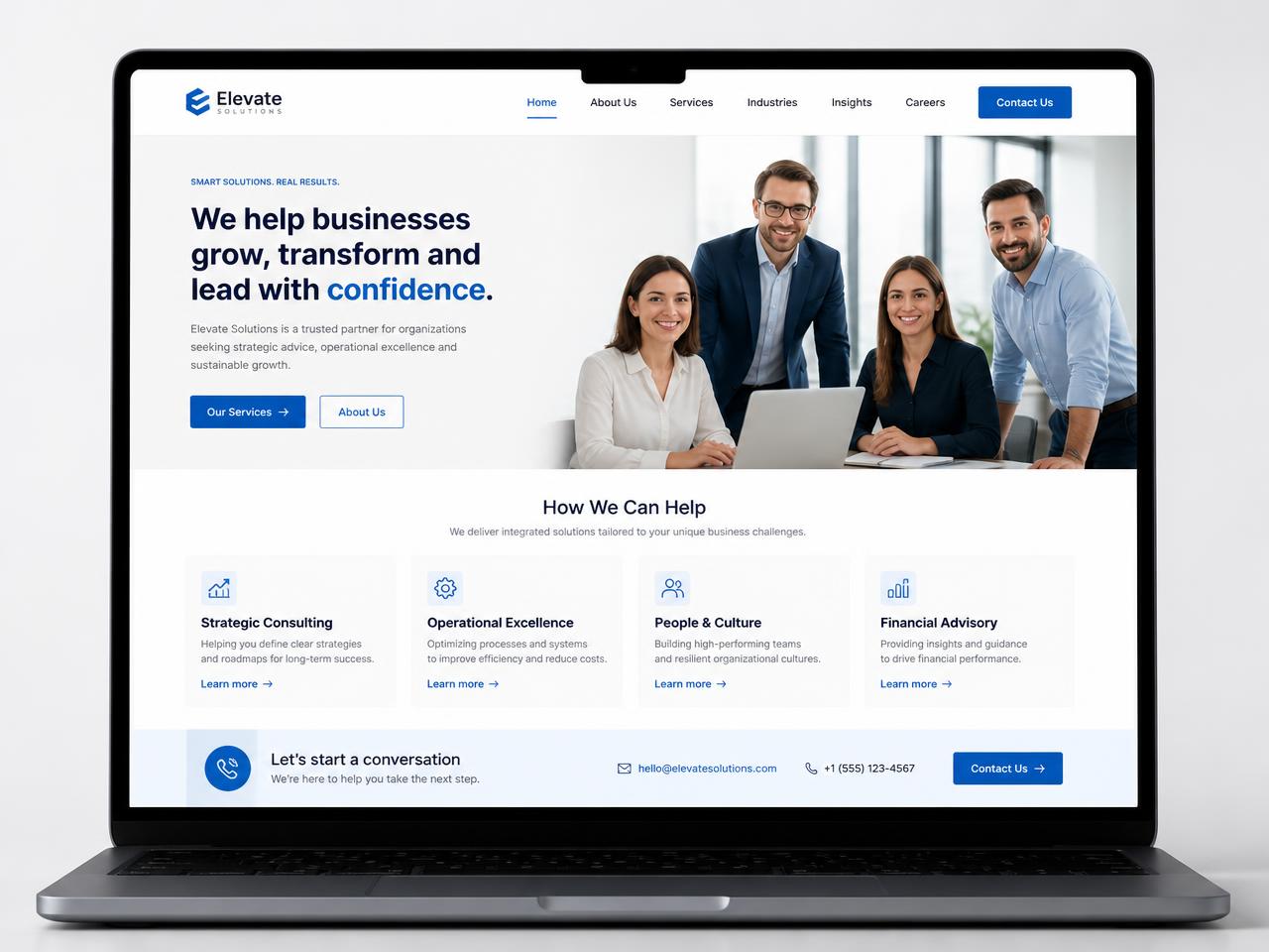 Mockup de website para Empresa de serviços